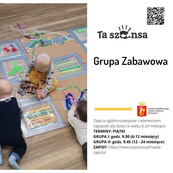 Grupa Zabawowa - zajęcia ogólnorozwojowe z elementami logopedii