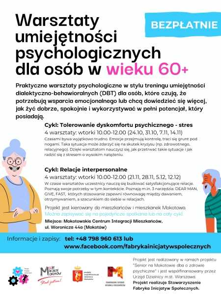 Senior na Mokotowie - RELACJE INTERPERSONALNE- Porozumiewanie bez przemocy. Umiejętności mediacyjne 