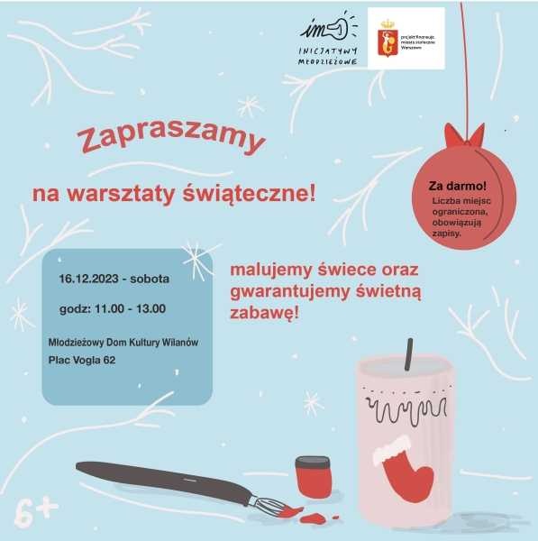 Warsztaty Świąteczne - malowanie świec 