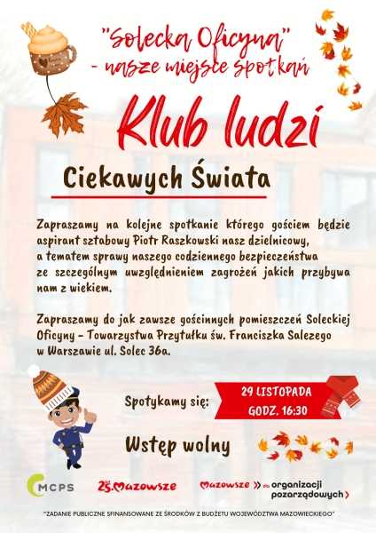 Klub Ludzi Ciekawych Świata: codzienne bezpieczeństwo seniorów