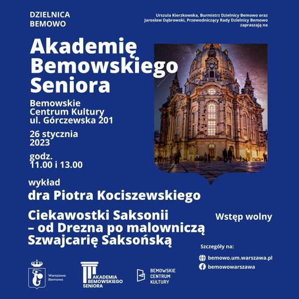 Akademia Bemowskiego Seniora - Ciekawostki Saksonii [godz. 11:00 i 13:00]