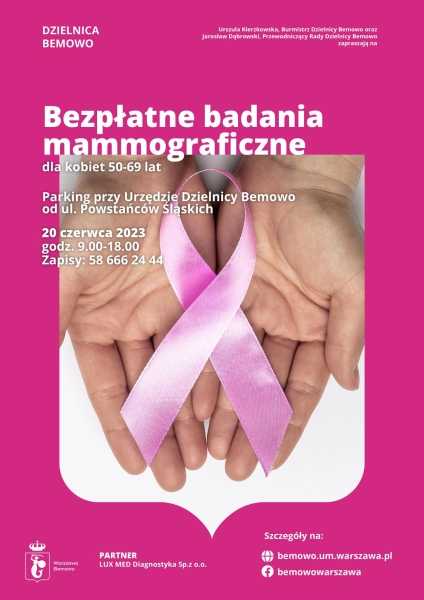 Bezpłatne badania mammograficzne dla kobiet w wieku 50-69 lat