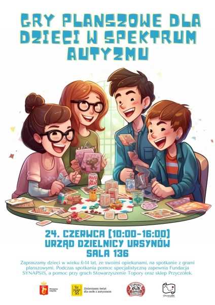 Dzień gier planszowych dla dzieci w spektrum autyzmu