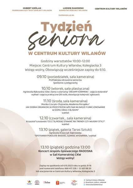 TYDZIEŃ SENIORA w Centrum Kultury Wilanów
