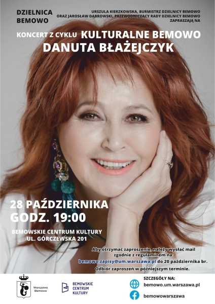 Koncert z cyklu Kulturalne Bemowo w wykonaniu Danuty Błażejczyk
