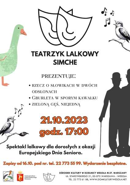 Spektakl lalkowy dla dorosłych w wykonaniu Teatru SIMCHE