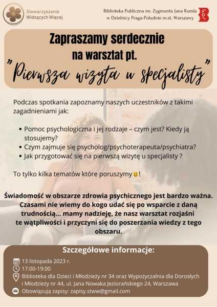 Warsztat "Pierwsza wizyta u specjalisty"