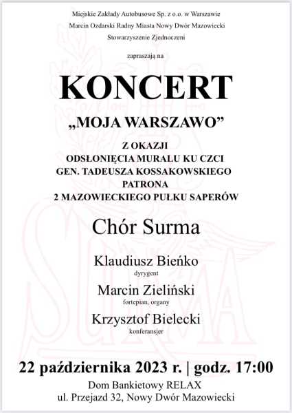 Koncert Chóru SURMA "Moja Warszawo"