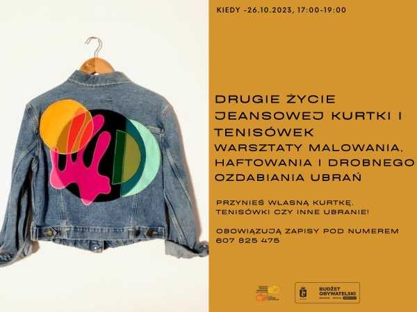 Drugie życie jeansowej kurtki i tenisówek | Warsztaty malowania, haftowania i drobnego ozdabiania ubrań