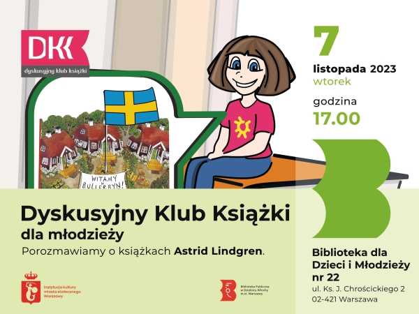 Dyskusyjny Klub Książek dla młodzieży: Astrid Lindgren