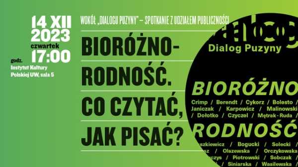 „Bioróżnorodność” - spotkanie wokół drugiego zeszytu „Dialogu Puzyny”