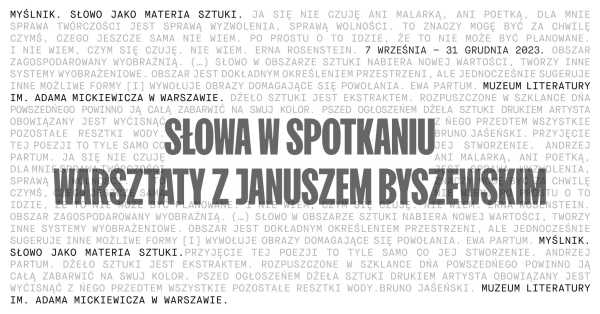 Słowa w spotkaniu | Warsztaty z Januszem Byszewskim