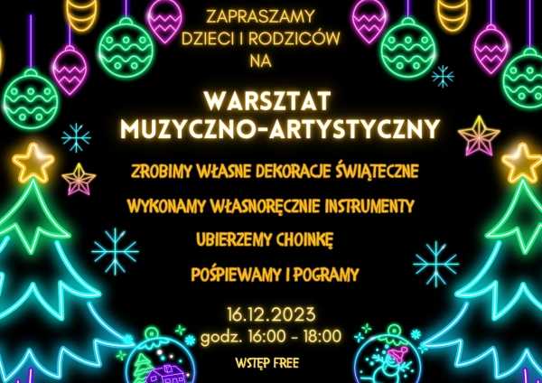 Świąteczny warsztat muzyczny w Garażu Artystycznym