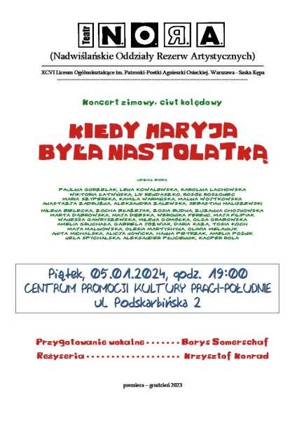 Koncert "Kiedy Maryja była nastolatką" / Teatr N.O.R.A.