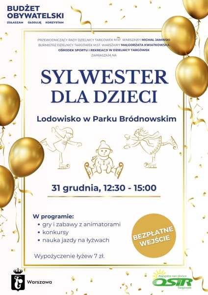 Sylwester dla dzieci na Lodowisku w Parku Bródnowskim
