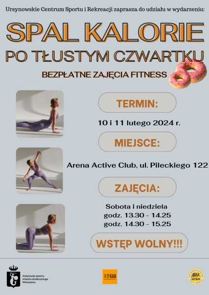 Bezpłatne zajęcia fitness „Spal kalorie po tłustym czwartku”