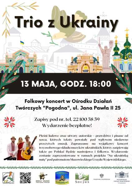 Folkowy koncert Trio z Ukrainy w ODT Pogodna