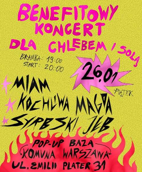 MIAM x KOCHLIWA MAGDA x SYRBSKI JEB Benefitowy koncert dla chlebem i solą