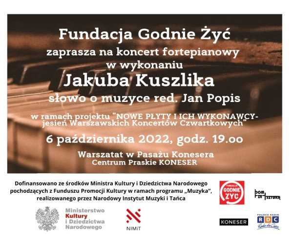 Koncert Czwartkowy  - recital fortepianowy Jakuba Kuszlika
