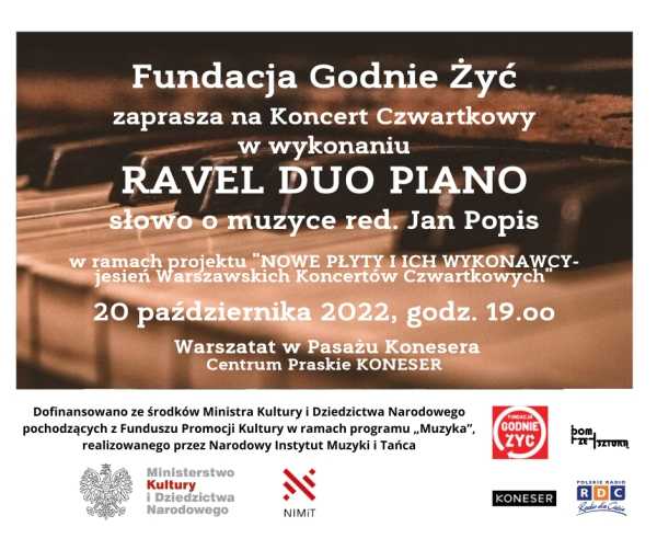 KONCERT CZWARTKOWY - recital RAVEL DUO PIANO
