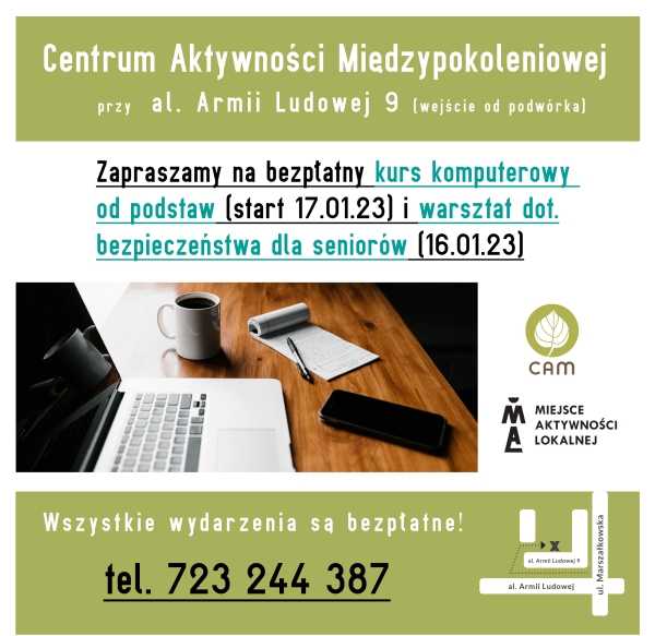 Bezpłatny kurs z obsługi komputera (od podstaw) dla seniorów 