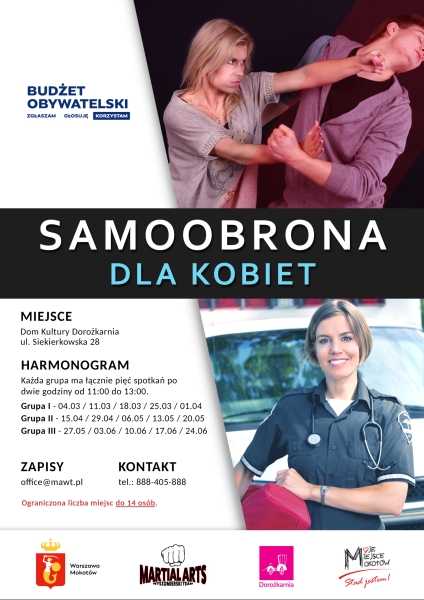Bezpłatny Kurs Samoobrony dla Kobiet - Mokotów